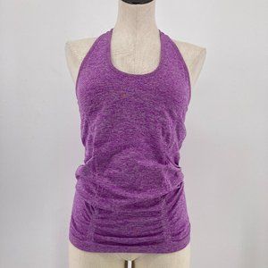 Athleta Top Fastest Track Tank Purple Stretch Ruched Size Medium